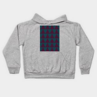 Plum Purple and Teal Geometric, Zig Zag Design Kids Hoodie